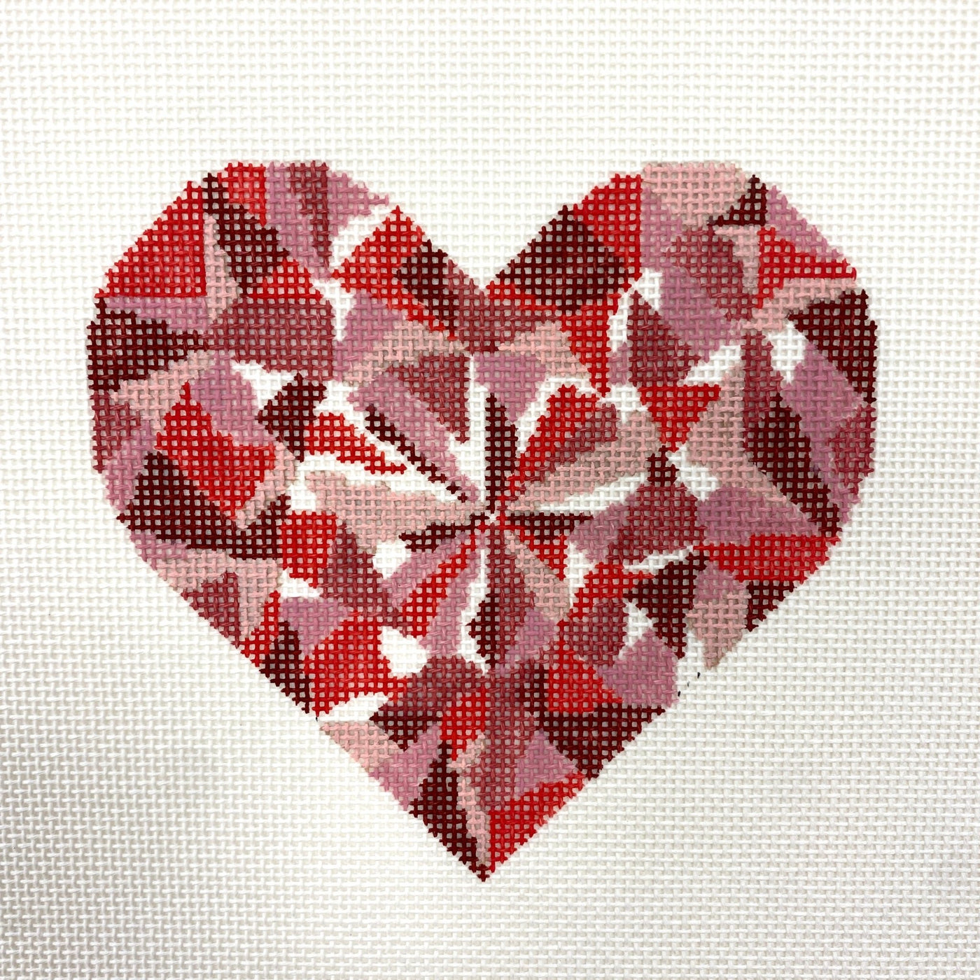 Ruby Heart needlepoint canvas - Bargello Needlepoint