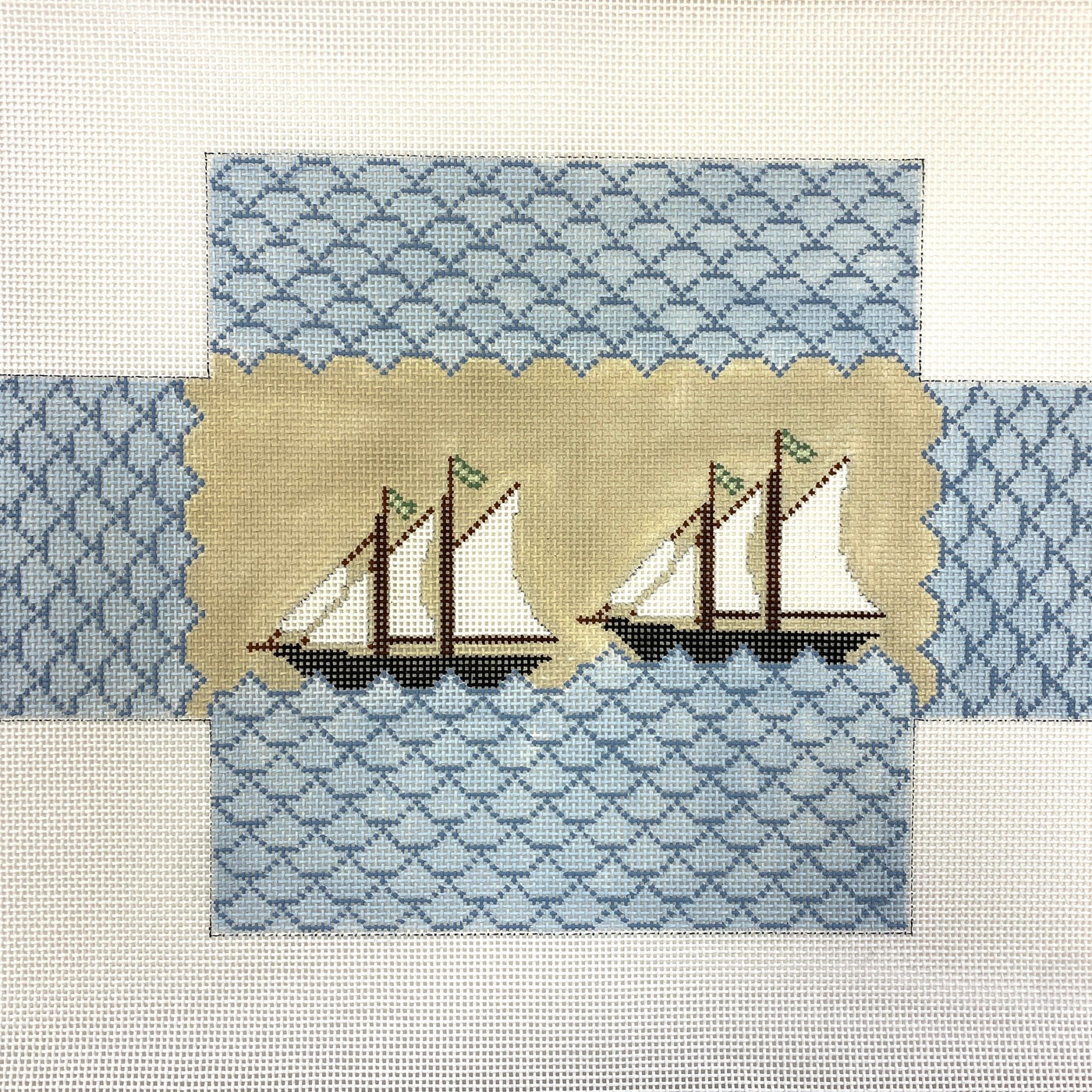 Sailboat Brick Cover needlepoint canvas - Bargello Needlepoint