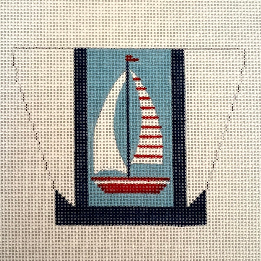 Sailboat Tote needlepoint canvas - Bargello Needlepoint