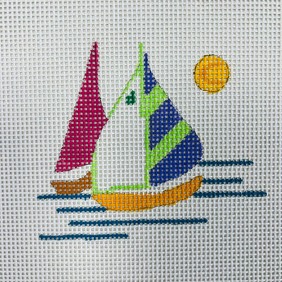 Sailboats needlepoint canvas - Bargello Needlepoint