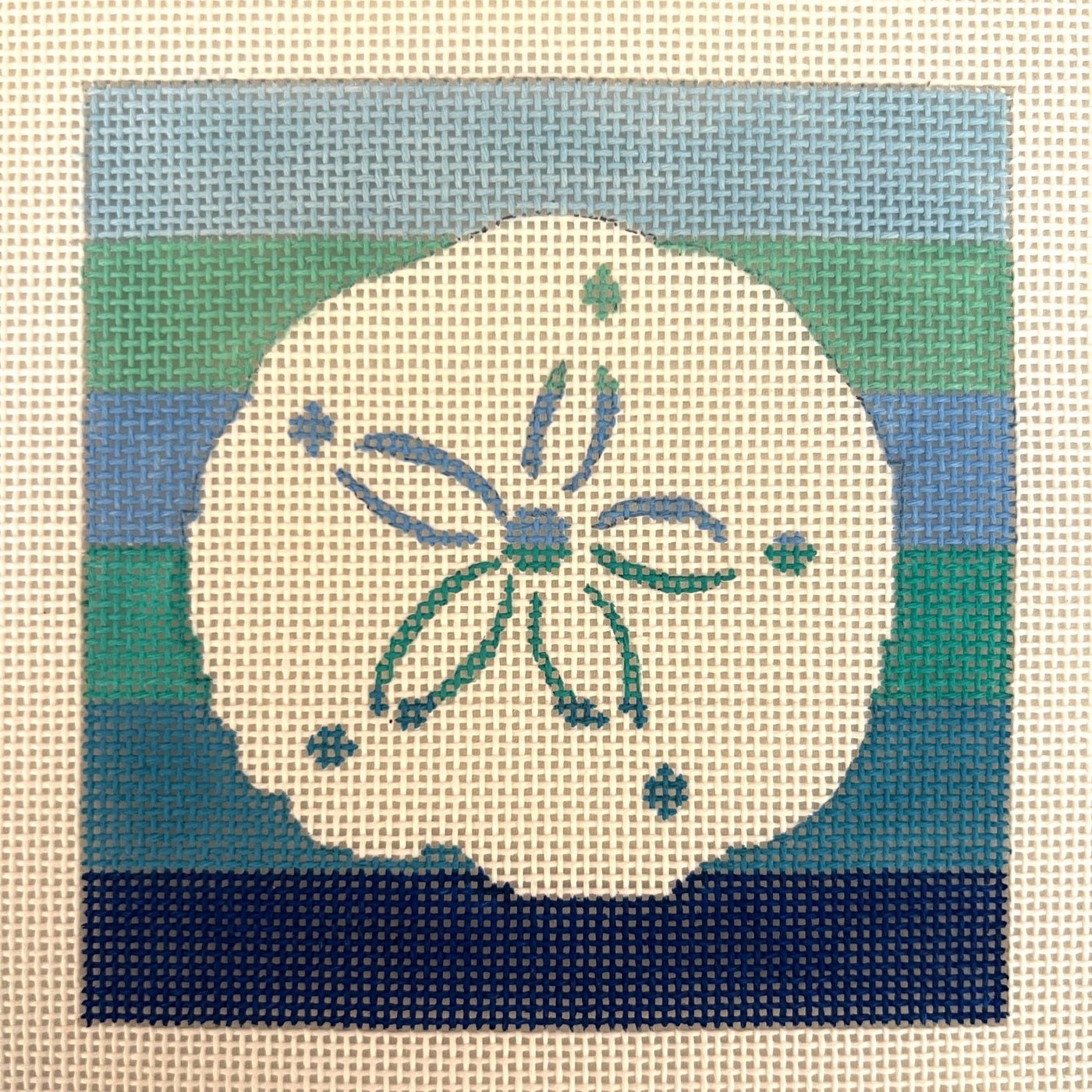 Sand Dollar Square/Coaster needlepoint canvas - Bargello Needlepoint