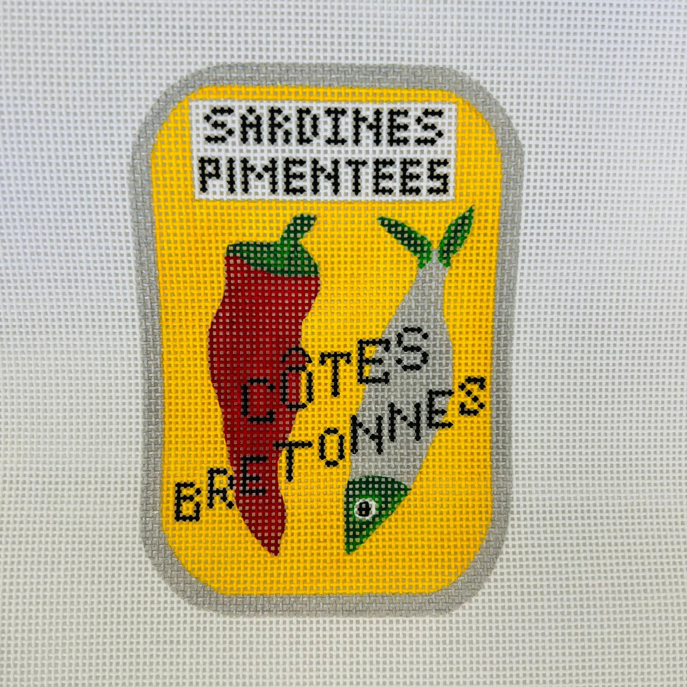 Sardines Pimentees Ornament needlepoint canvas - Bargello Needlepoint