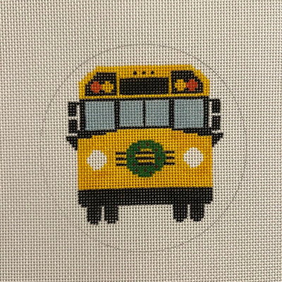 School Bus Ornament needlepoint canvas - Bargello Needlepoint