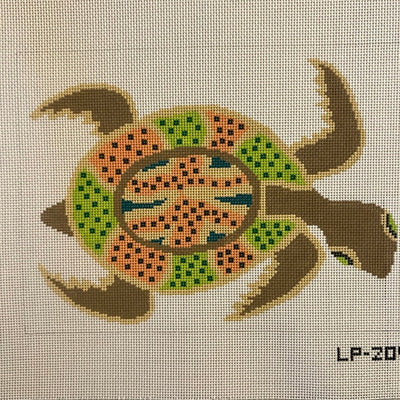 Sea Turtle with Spots needlepoint canvas - Bargello Needlepoint