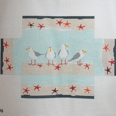 Seagulls Brick Cover needlepoint canvas - Bargello Needlepoint