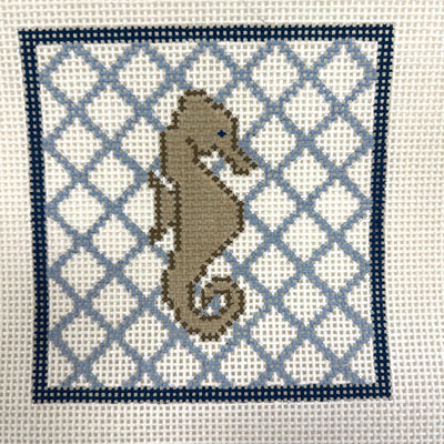 Seahorse Coaster/Insert needlepoint canvas - Bargello Needlepoint