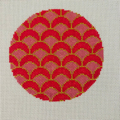 Seashell Round Insert needlepoint canvas - Bargello Needlepoint