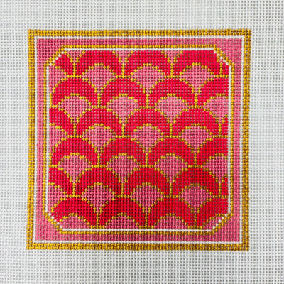 Seashell Square Coaster needlepoint canvas - Bargello Needlepoint