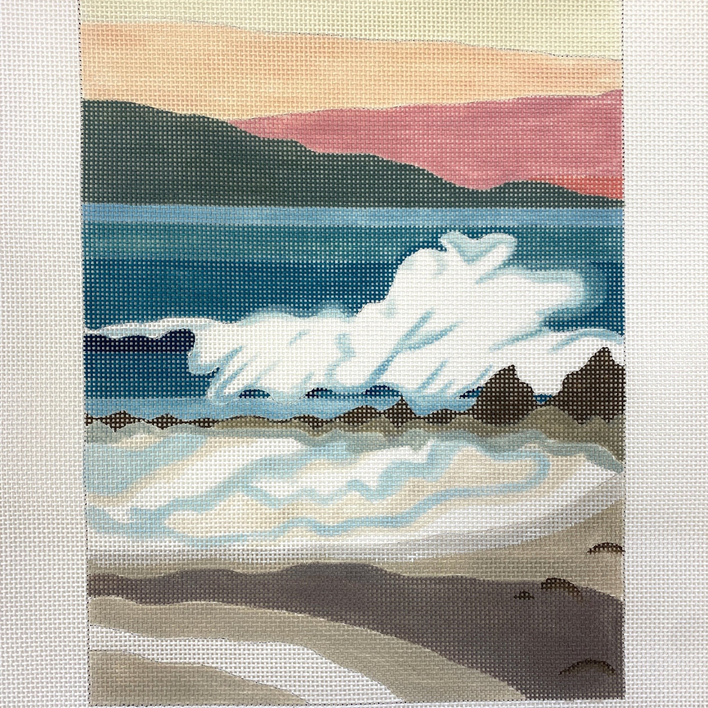 Seaside Graphic Landscape needlepoint canvas - Bargello Needlepoint