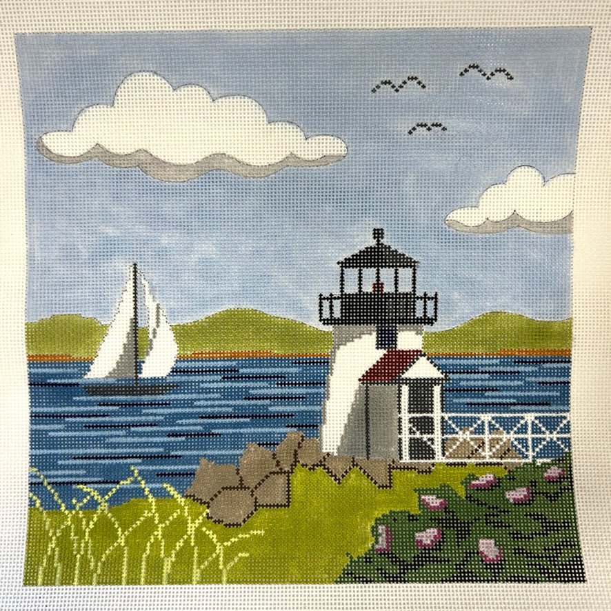 Short Light House needlepoint canvas - Bargello Needlepoint