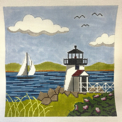 Short Light House needlepoint canvas - Bargello Needlepoint