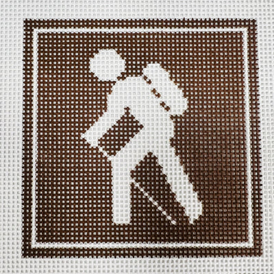 Single Hiker Coaster needlepoint canvas - Bargello Needlepoint