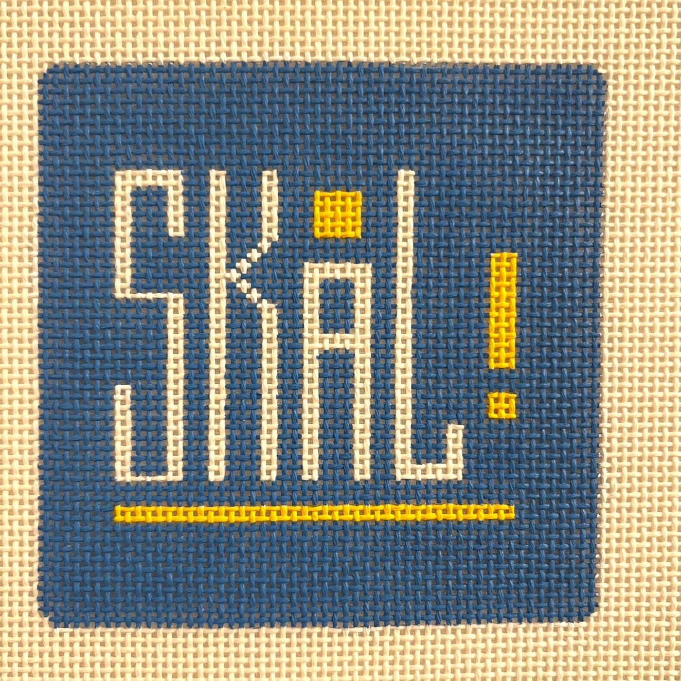 Skal! Coaster needlepoint canvas - Bargello Needlepoint