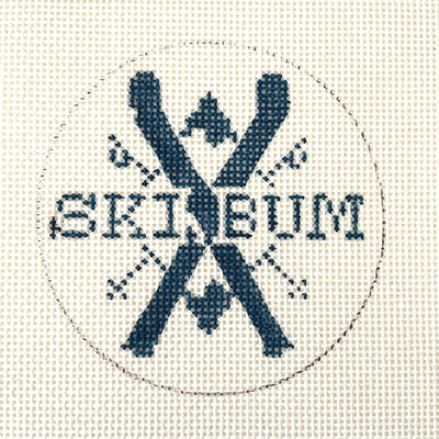 Ski Bum Ornament needlepoint canvas - Bargello Needlepoint