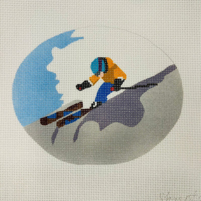 Skier needlepoint canvas - Bargello Needlepoint