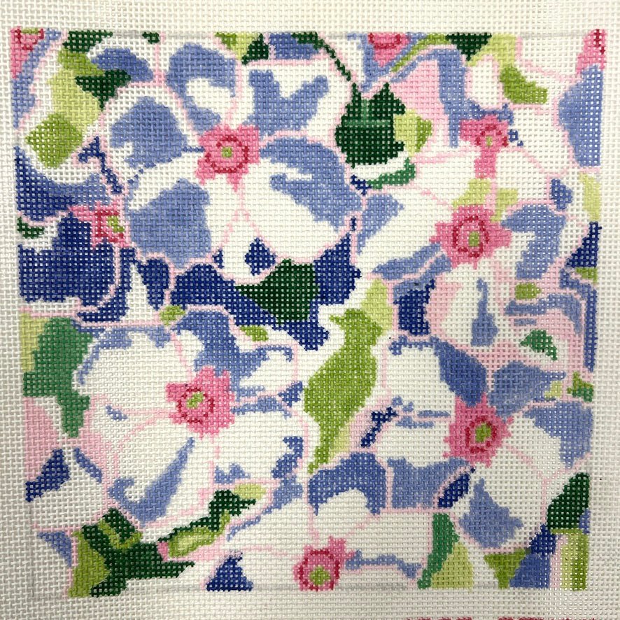 Small Summer Impatients needlepoint canvas - Bargello Needlepoint