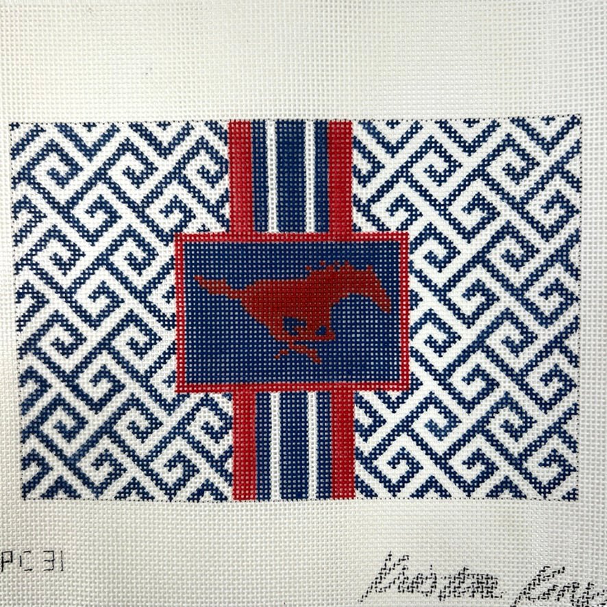 SMU Clutch or Tray Insert needlepoint canvas - Bargello Needlepoint