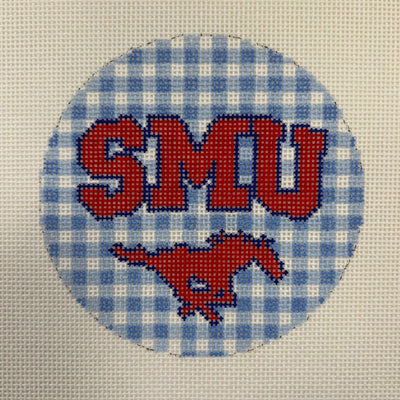 SMU Southern Methodist University Mustang Ornament needlepoint canvas - Bargello Needlepoint