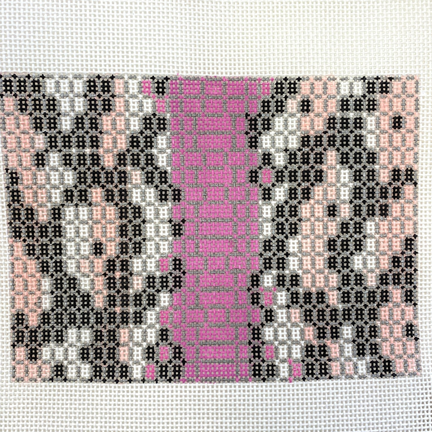 Snakeskin Mini Flat Clutch - Pink needlepoint canvas - Bargello Needlepoint