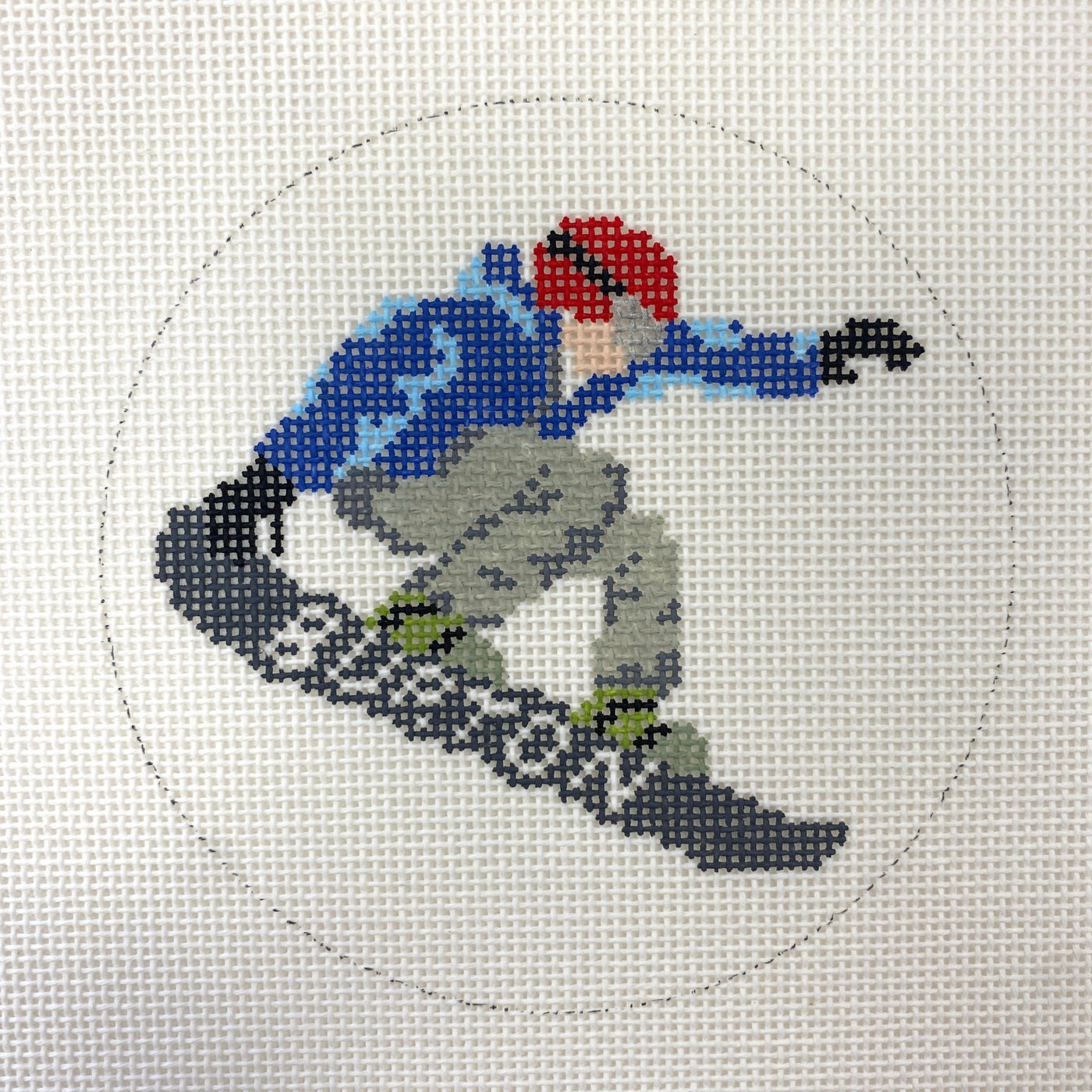 Snowboarder needlepoint canvas - Bargello Needlepoint