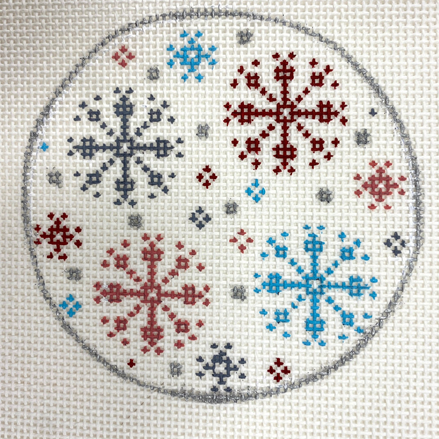 Snowflakes Ornament needlepoint canvas - Bargello Needlepoint