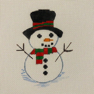 Snowman with Stitch Guide needlepoint canvas - Bargello Needlepoint