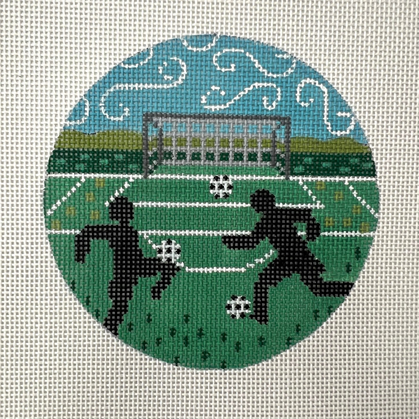 Soccer Ornament needlepoint canvas - Bargello Needlepoint