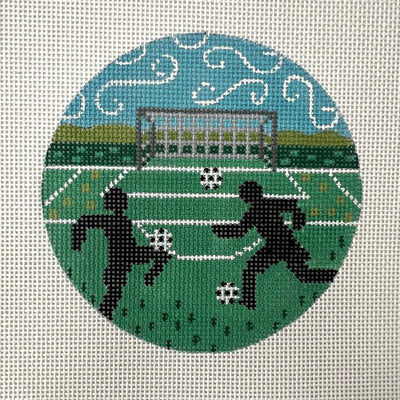 Soccer Ornament needlepoint canvas - Bargello Needlepoint