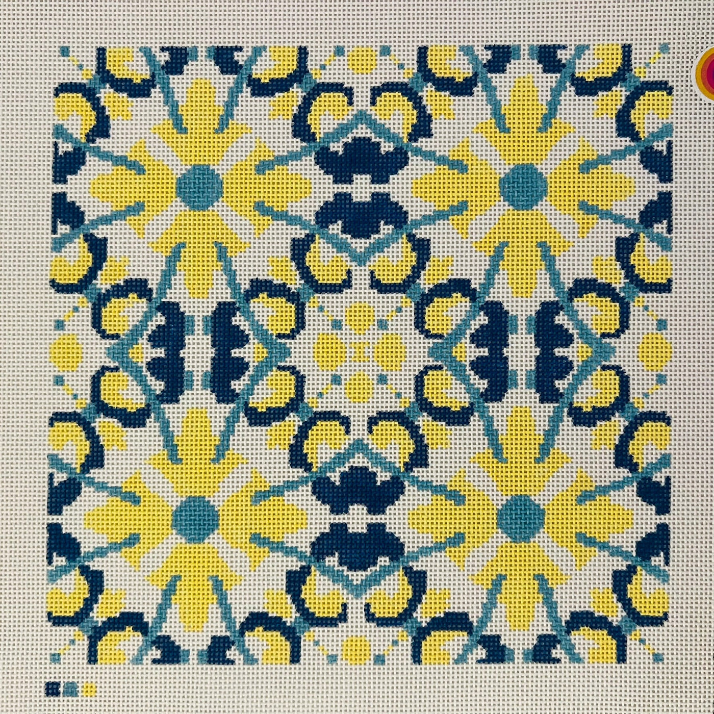 Spanish Tile needlepoint canvas - Bargello Needlepoint