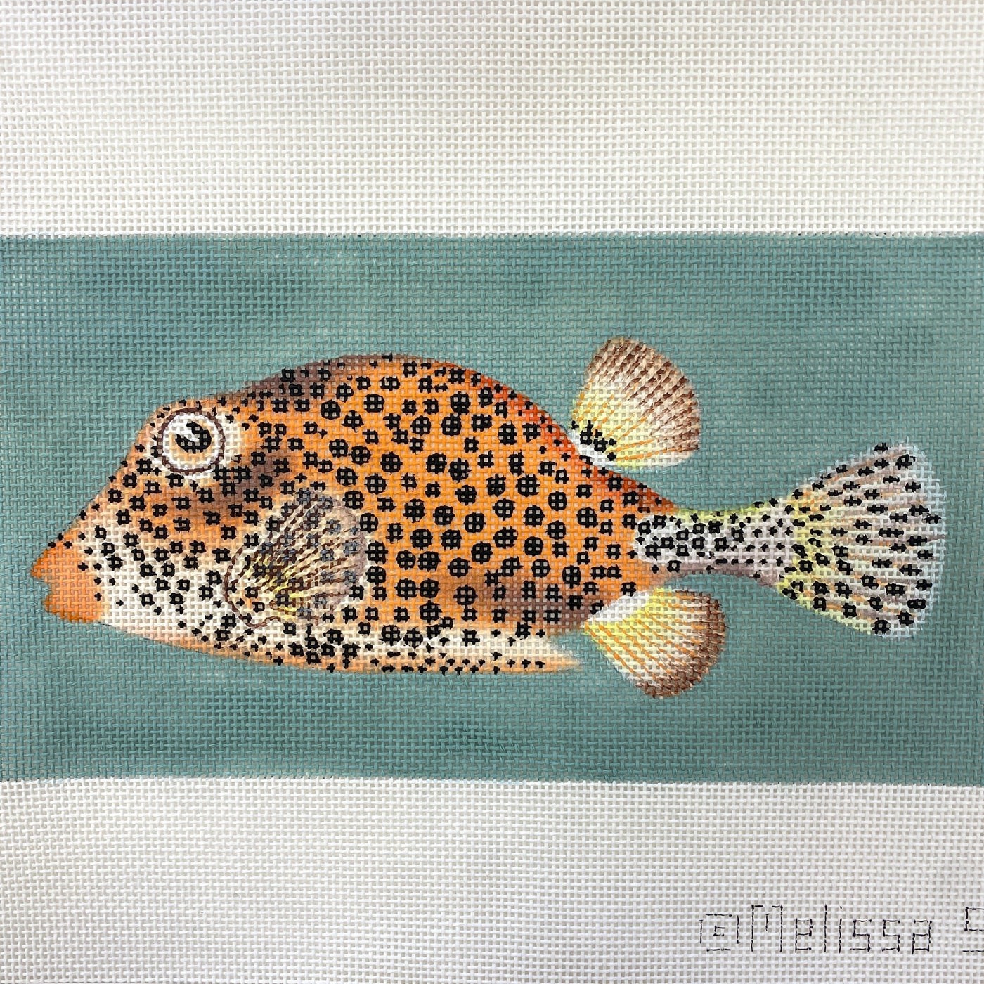 Spotted Fancy Fish needlepoint canvas - Bargello Needlepoint