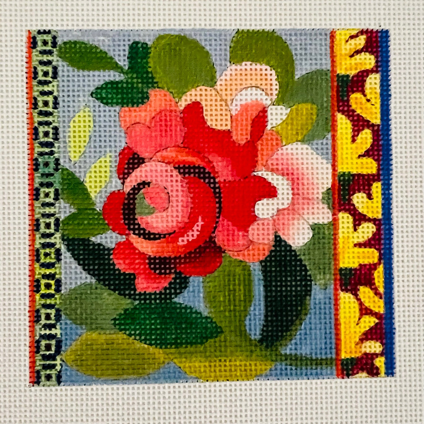 Spring Gifts Coaster/ Insert needlepoint canvas - Bargello Needlepoint