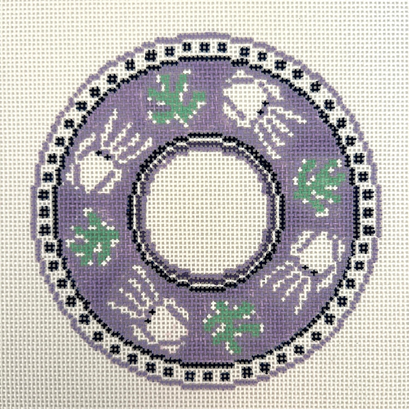 Squid Plate needlepoint canvas - Bargello Needlepoint