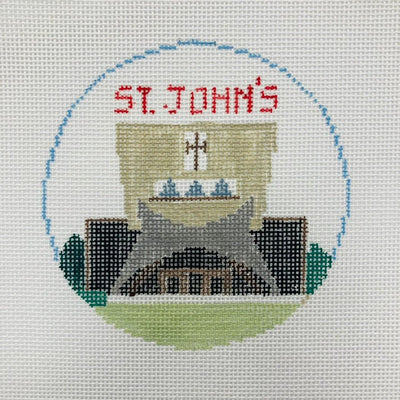 St. John's University (Minnesota) Round Ornament needlepoint canvas - Bargello Needlepoint