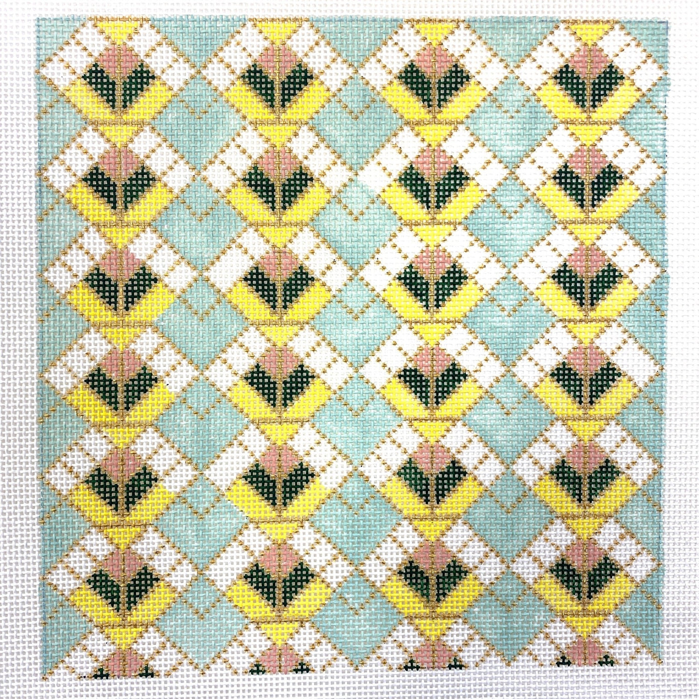 Stained Glass Flowers needlepoint canvas - Bargello Needlepoint