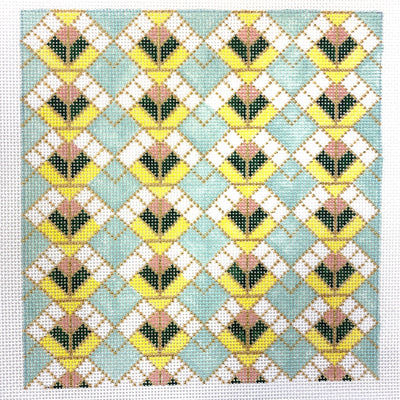 Stained Glass Flowers needlepoint canvas - Bargello Needlepoint