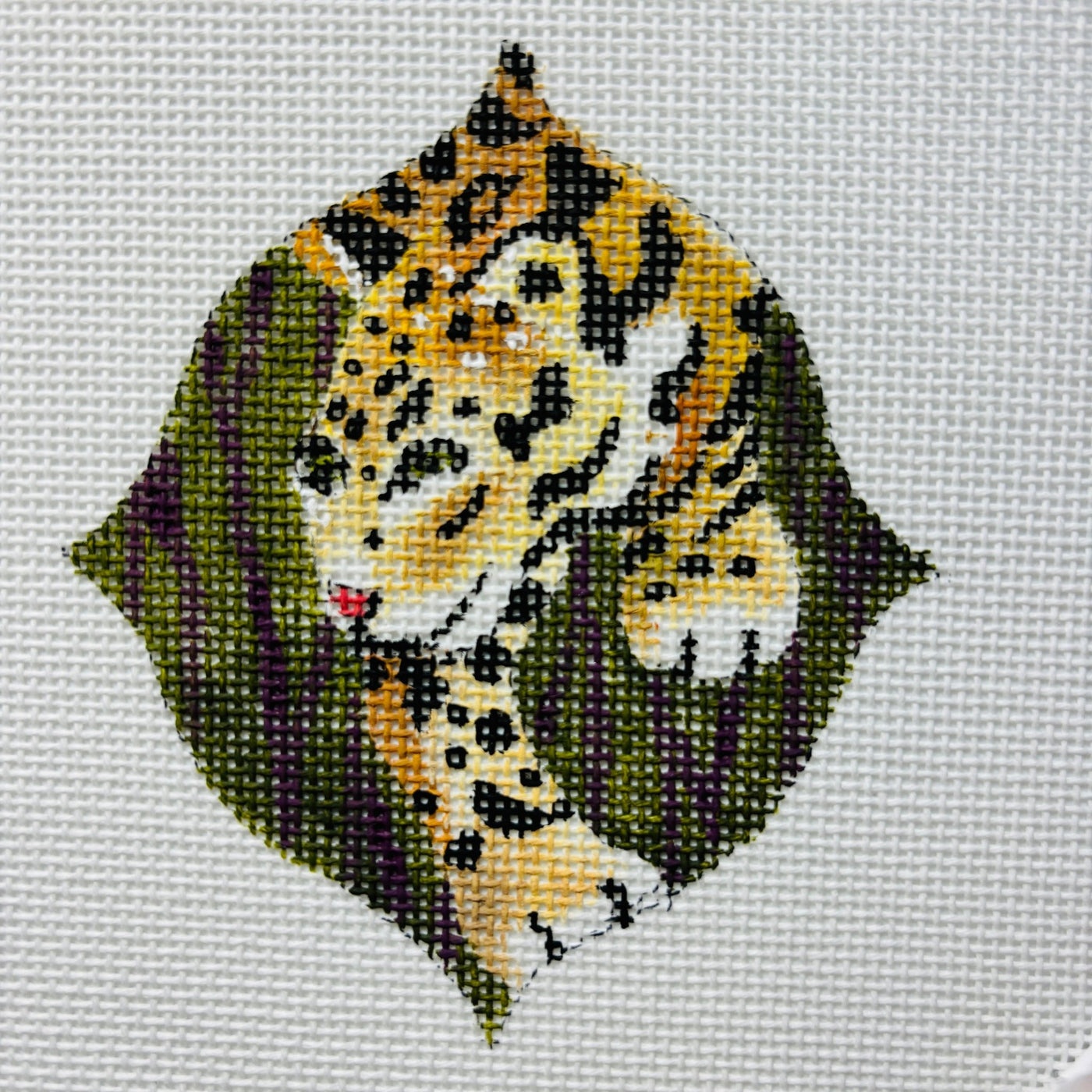 Stalking Cat needlepoint canvas - Bargello Needlepoint