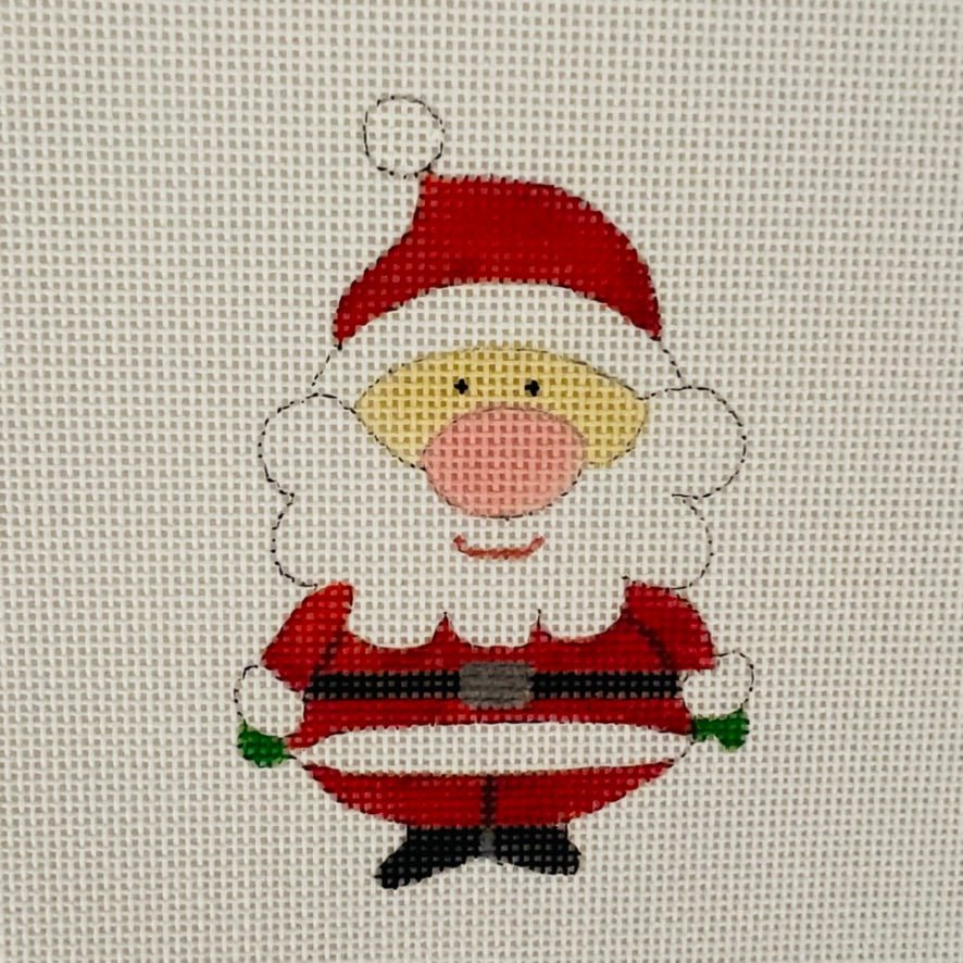 Standing Santa Ornament with Stitch Guide needlepoint canvas - Bargello Needlepoint