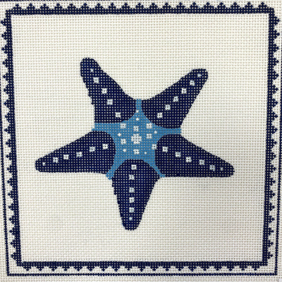 Starfish in Blue - Large needlepoint canvas - Bargello Needlepoint