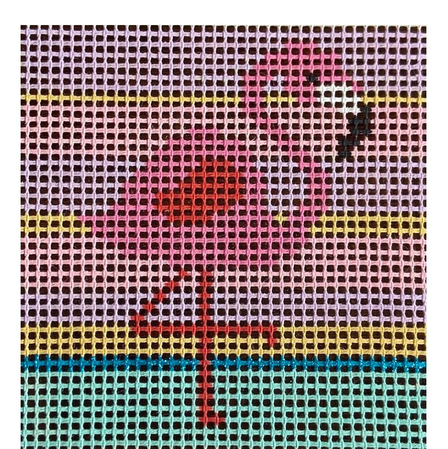 Stitchin' Littles Flamingo Sunset Needlepoint Kit (includes fiber) needlepoint canvas - Bargello Needlepoint