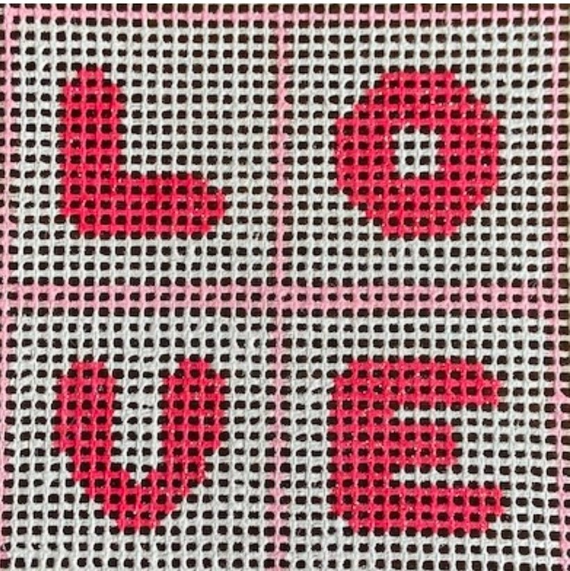 Stitchin' Littles LOVE Needlepoint Kit (includes fiber) needlepoint canvas - Bargello Needlepoint