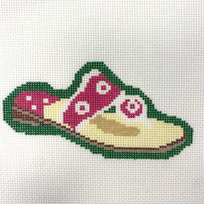 Summer Sandal - Pink needlepoint canvas - Bargello Needlepoint