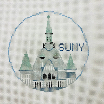 SUNY College/University Round needlepoint canvas - Bargello Needlepoint