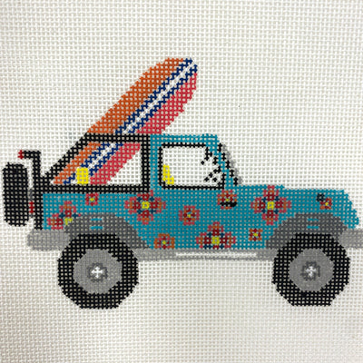 Surf Jeep needlepoint canvas - Bargello Needlepoint