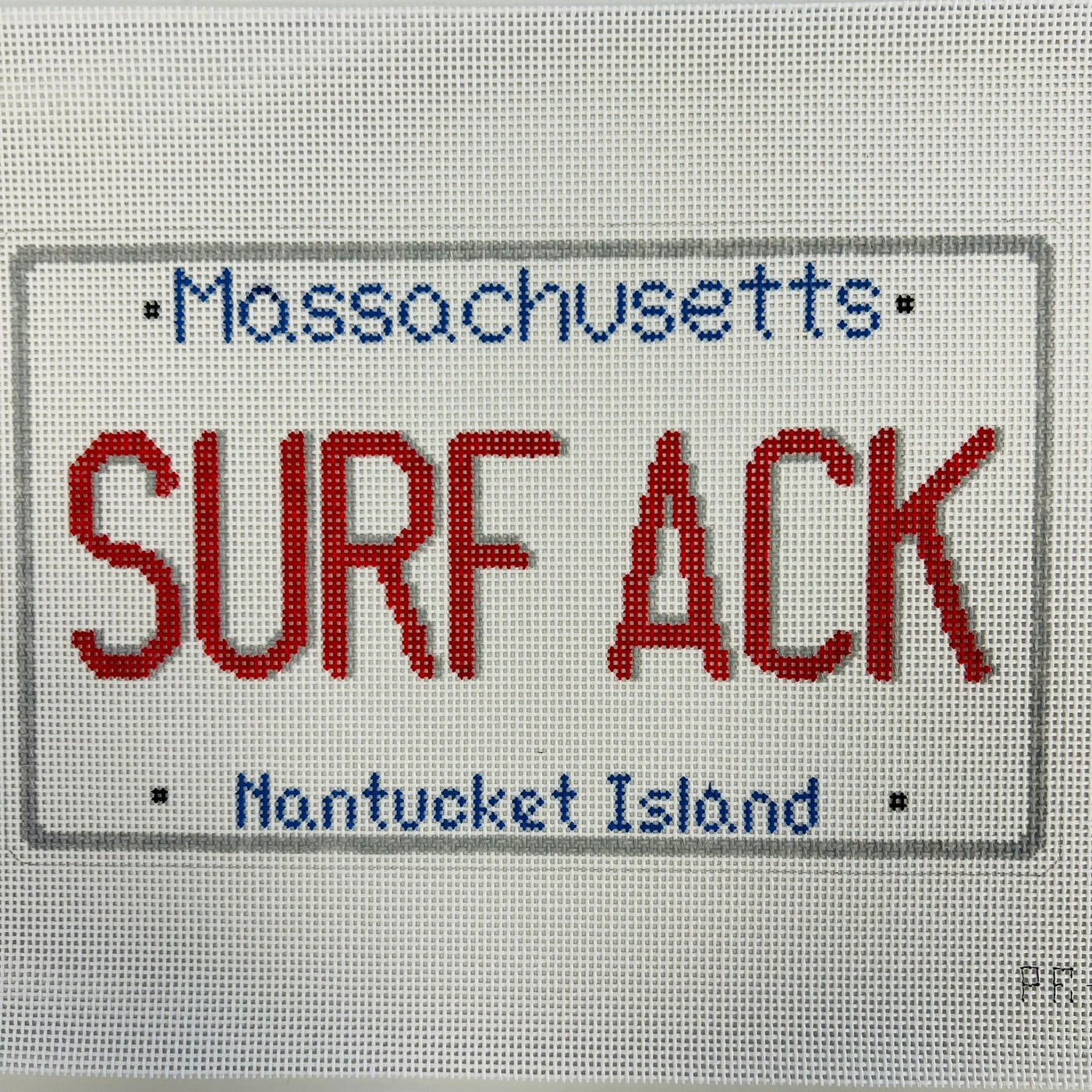 Surf Nantucket License Plate needlepoint canvas - Bargello Needlepoint