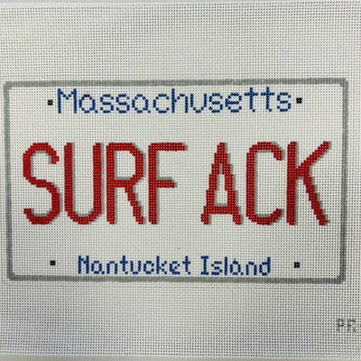 Surf Nantucket License Plate needlepoint canvas - Bargello Needlepoint