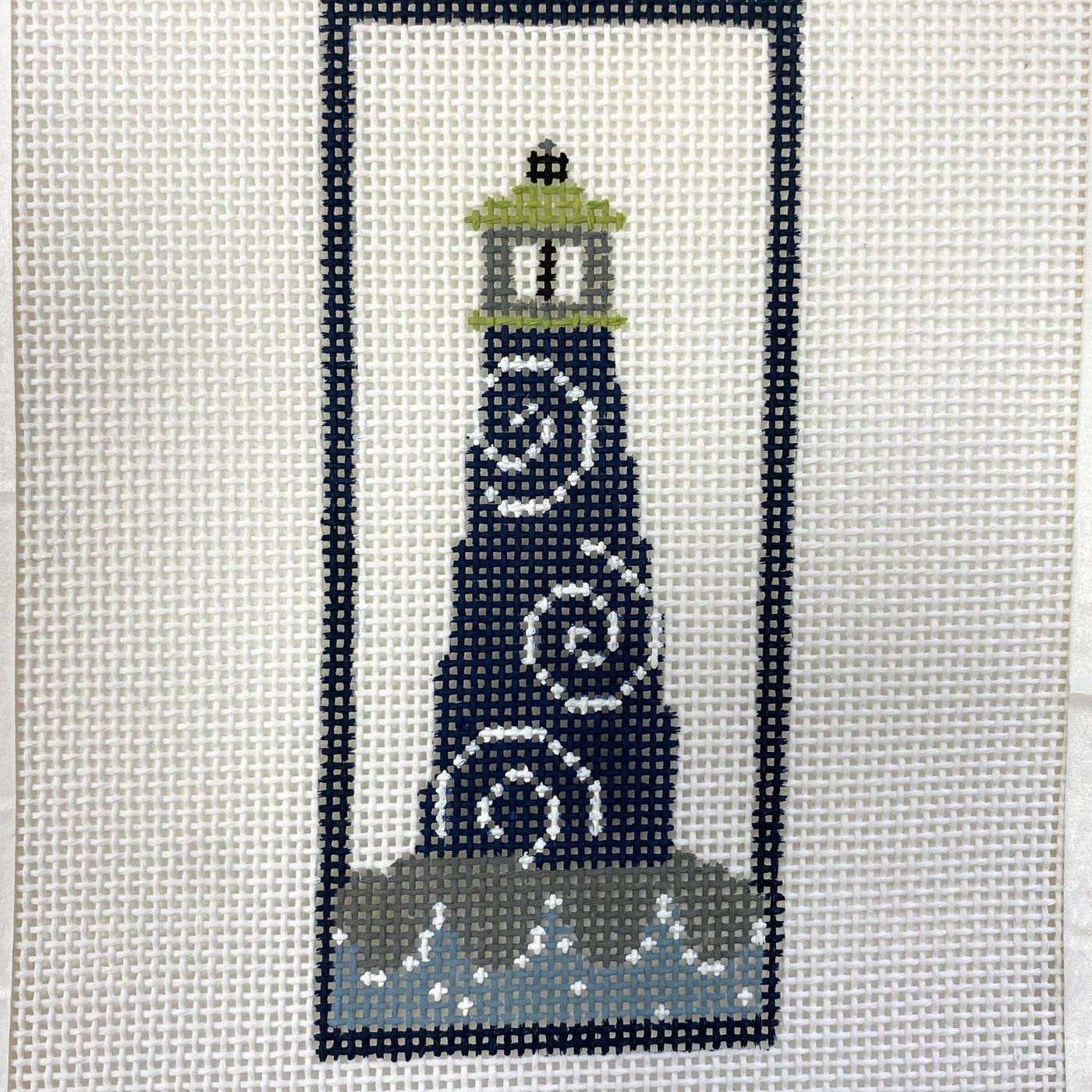 Swirls Lighthouse needlepoint canvas - Bargello Needlepoint