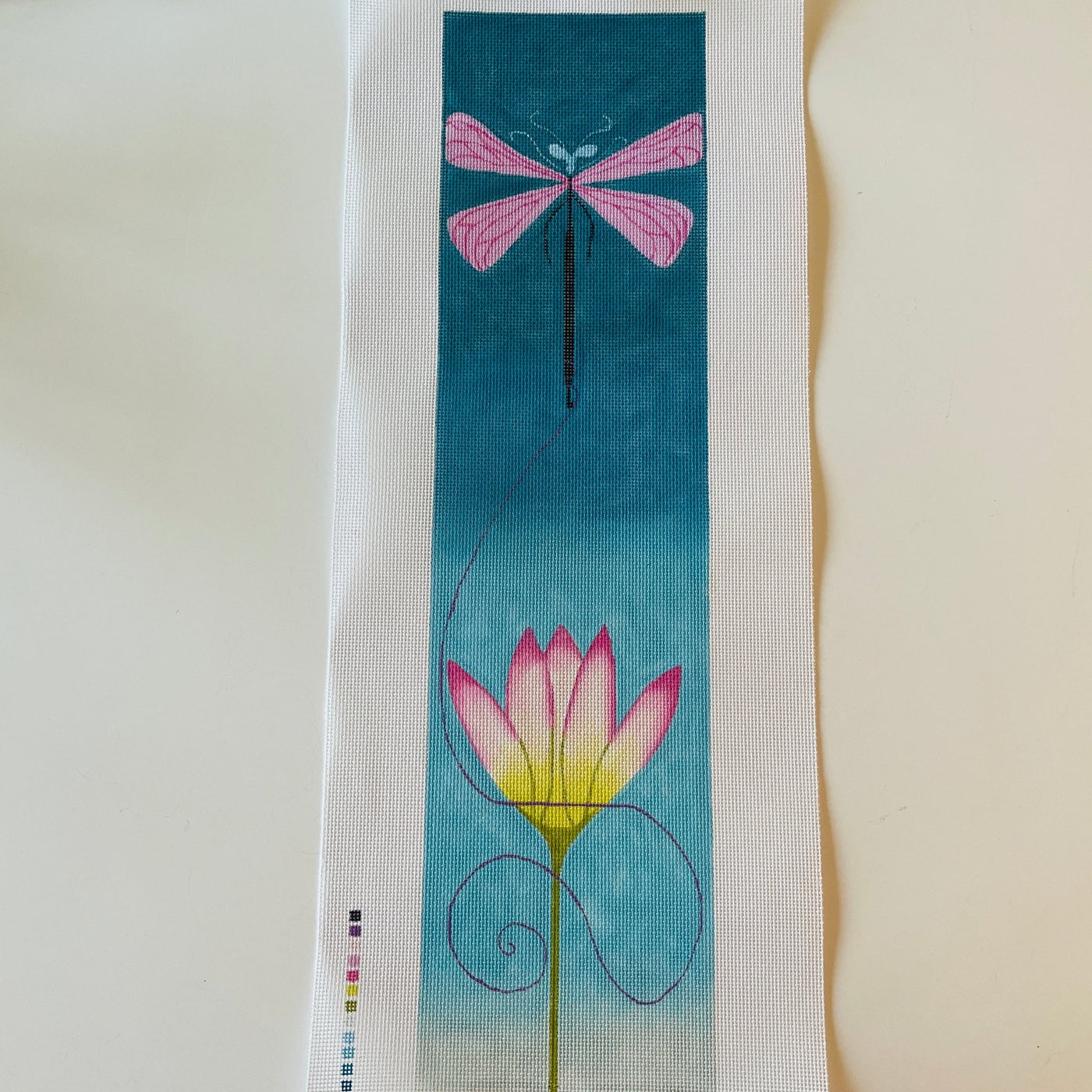 Tall Dragonfly Flight needlepoint canvas - Bargello Needlepoint