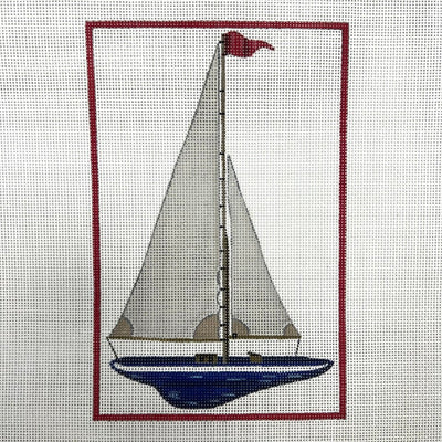 Tall Sailboat needlepoint canvas - Bargello Needlepoint