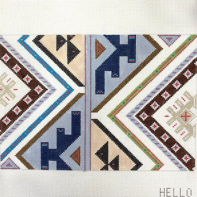 Tally Ho Textile Clutch needlepoint canvas - Bargello Needlepoint