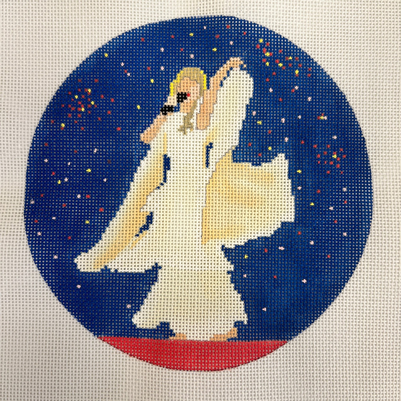 Taylor in White needlepoint canvas - Bargello Needlepoint